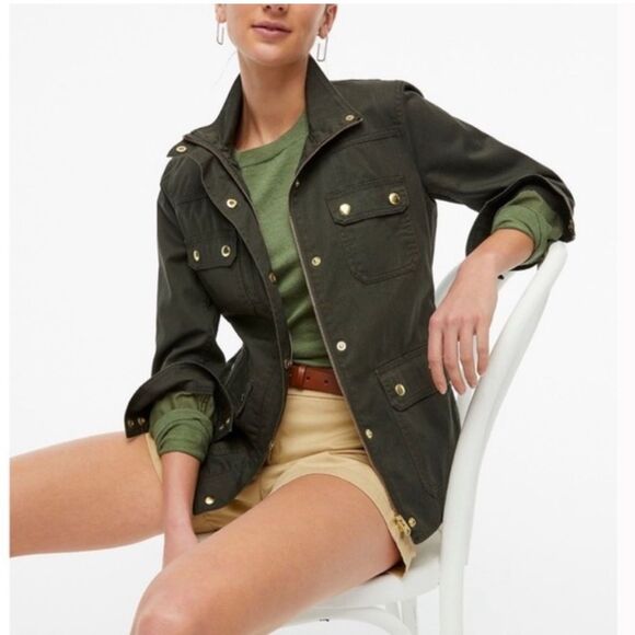 J. Crew Utility Olive Downtown Field Jacket Size Small - Picture 1 of 8